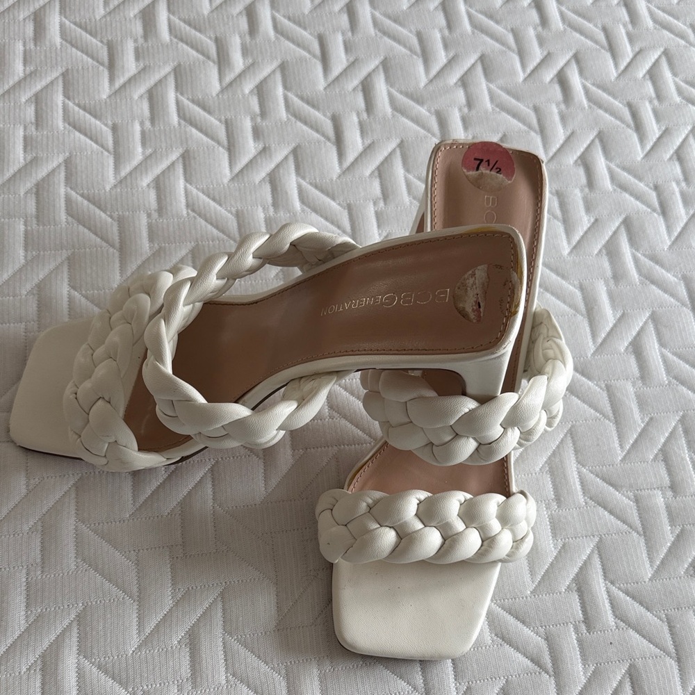 BCBGeneration White Braided Heels - image 1